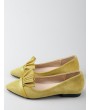 Casual Pointed Toe Ruffles Flats - Yellow 39