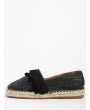 Beach Pom Pom Woven Straw Loafer Shoes - Black 37