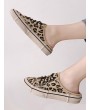 Casual Leopard Pattern Canvas Lace-up Flat Shoes - Leopard Eu 39
