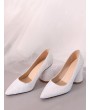 Sequins Design Chunky Heel Pumps - White Eu 36