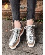 Shiny Star Low Top High Platform Sneakers - Silver Eu 37