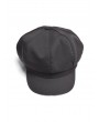 Retro Solid Color Decorated Beret Hat - Black