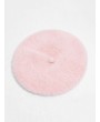 Solid Color Plush Decorated Beret Hat - Pig Pink