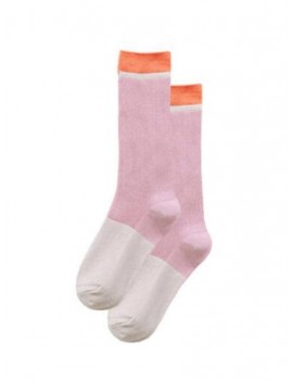 Striped Cotton Chic Japanese Socks - Pink