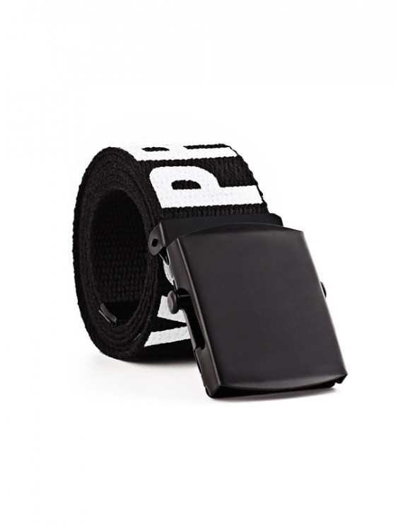 Letter Knitted Wide Buckle Belt - Night