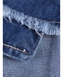 Button Mini Skirt Design Denim Belt - Deep Blue