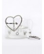 Heart Metal Buckle Transparent Belt - Silver