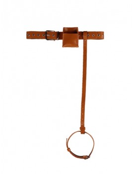 Hollow Out Design PU Waist Belt - Camel Brown