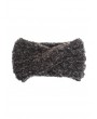 Knitted Cross Winter Wide Headband - Dark Gray