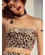  Leopard Velvet Bandeau Two Piece Dress - Multi-a S