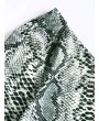  One Shoulder Snakeskin Leopard Long Sleeve Crop Tee - Multi-a L