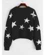  Star Drop Shoulder Jumper Sweater - Black S