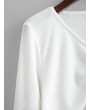 Cinched V Neck Crop Knitwear - White M