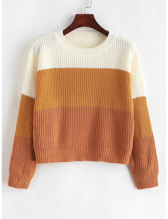  Color Block Striped Sweater - Multi-g