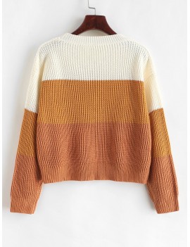  Color Block Striped Sweater - Multi-g
