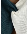 Colorblock Plunging Neck Twist Sweater - Multi-a M