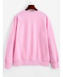 Hands Graphic Basic Pullover Sweatshirt - Pink L