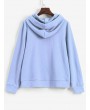  Embroidered Fleece Lined Kangaroo Pocket Hoodie - Day Sky Blue M