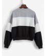  Color-blocking Contrast Drop Shoulder Sweatshirt - Multi-a S