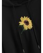 Sequin Flower Embroidered Hoodie - Black M