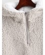 Faux Fur Zipped Fluffy Hoodie - Gray Goose S