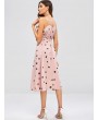  Buttons Embellished Checked Cami Dress - Lipstick Pink S