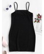  Metallic Thread Cami Slit Bodycon Dress - Black S