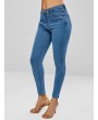 Skinny Zipper Fly Jeans - Denim Blue M