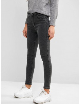 Basic Skinny Jeans - Dark Gray S