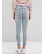 Ripped Light Wash Skinny Jeans - Blue M