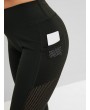 Perforated Pockets Solid Capri Leggings - Black S