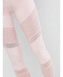 Mesh Panel Perforated Sports Leggings - Pink S