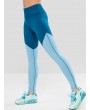  Skinny Color Block Workout Leggings - Silk Blue M
