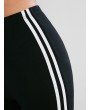  High Waisted Racing Stripes Biker Shorts - Black Xl