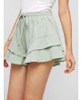 Tiered Drawstring Wide Leg Shorts - Pale Blue Lily Xl