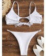  Ribbed Braided Cut Out Swimwear Set - White M