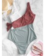  Color Block Surplice Swimsuit - Multi-a Xl