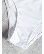 Low Cut High Waisted One Piece Swimsuit - White S